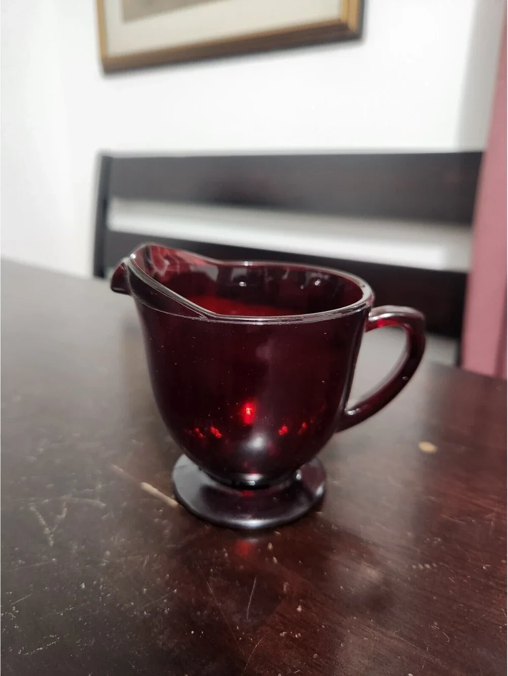 Vintage Anchor Hocking Royal Ruby Red Glass Creamer & Sugar Bowl Set